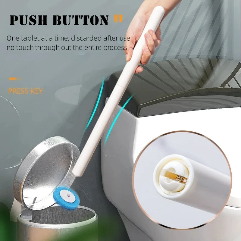 Transform Your Bathroom with Our Wall-Mounted Disposable Toilet Brush - Complete Cleaning Kit with Replacement Heads!