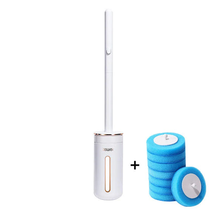 Transform Your Bathroom with Our Wall-Mounted Disposable Toilet Brush - Complete Cleaning Kit with Replacement Heads!
