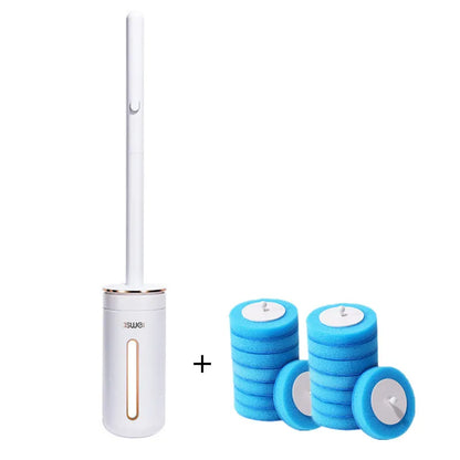 Transform Your Bathroom with Our Wall-Mounted Disposable Toilet Brush - Complete Cleaning Kit with Replacement Heads!
