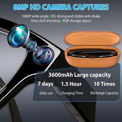 Revolutionary Smart Glasses with 8MP Camera, AI Real-Time Translation, and Bluetooth Connectivity – Perfect for Everyday Use and Adventure!