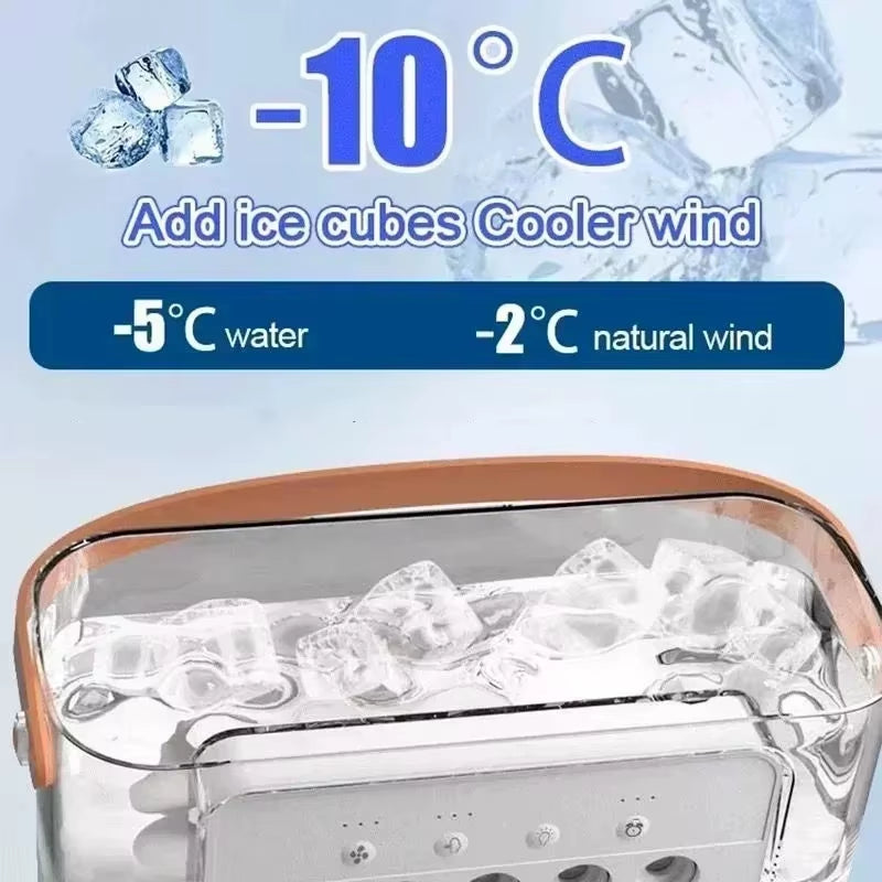 Stay Cool Anywhere with the 3-in-1 Portable Mini Fan: Air Cooler, Humidifier & LED Light for Home, Office & Travel