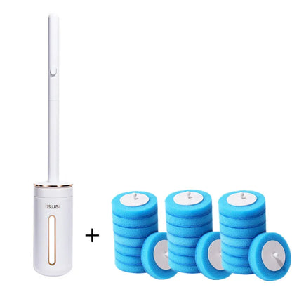 Transform Your Bathroom with Our Wall-Mounted Disposable Toilet Brush - Complete Cleaning Kit with Replacement Heads!