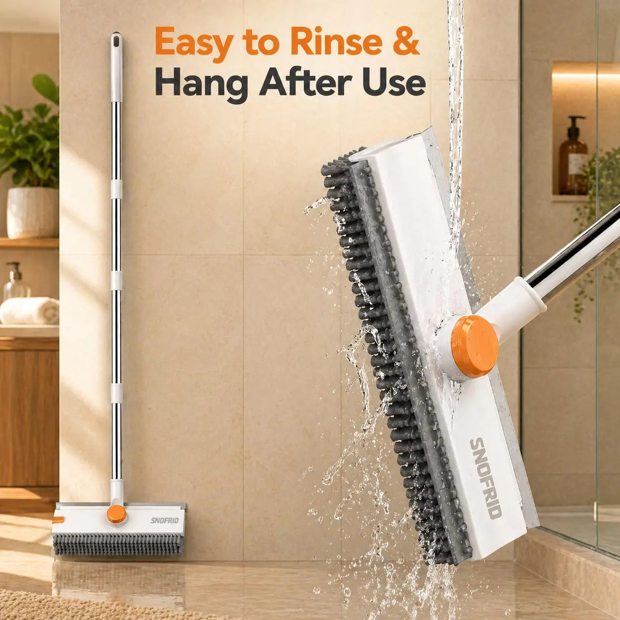Transform Your Cleaning Routine with the Snofrid 3-in-1 Floor Scrub Brush - Adjustable 54-Inch Handle for Effortless Cleaning in Every Corner!