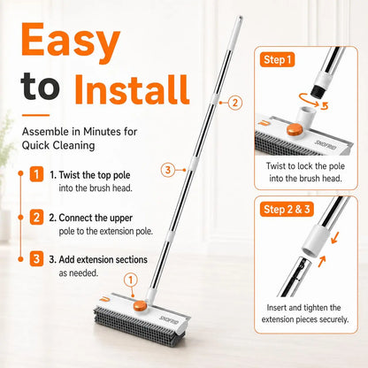 Transform Your Cleaning Routine with the Snofrid 3-in-1 Floor Scrub Brush - Adjustable 54-Inch Handle for Effortless Cleaning in Every Corner!