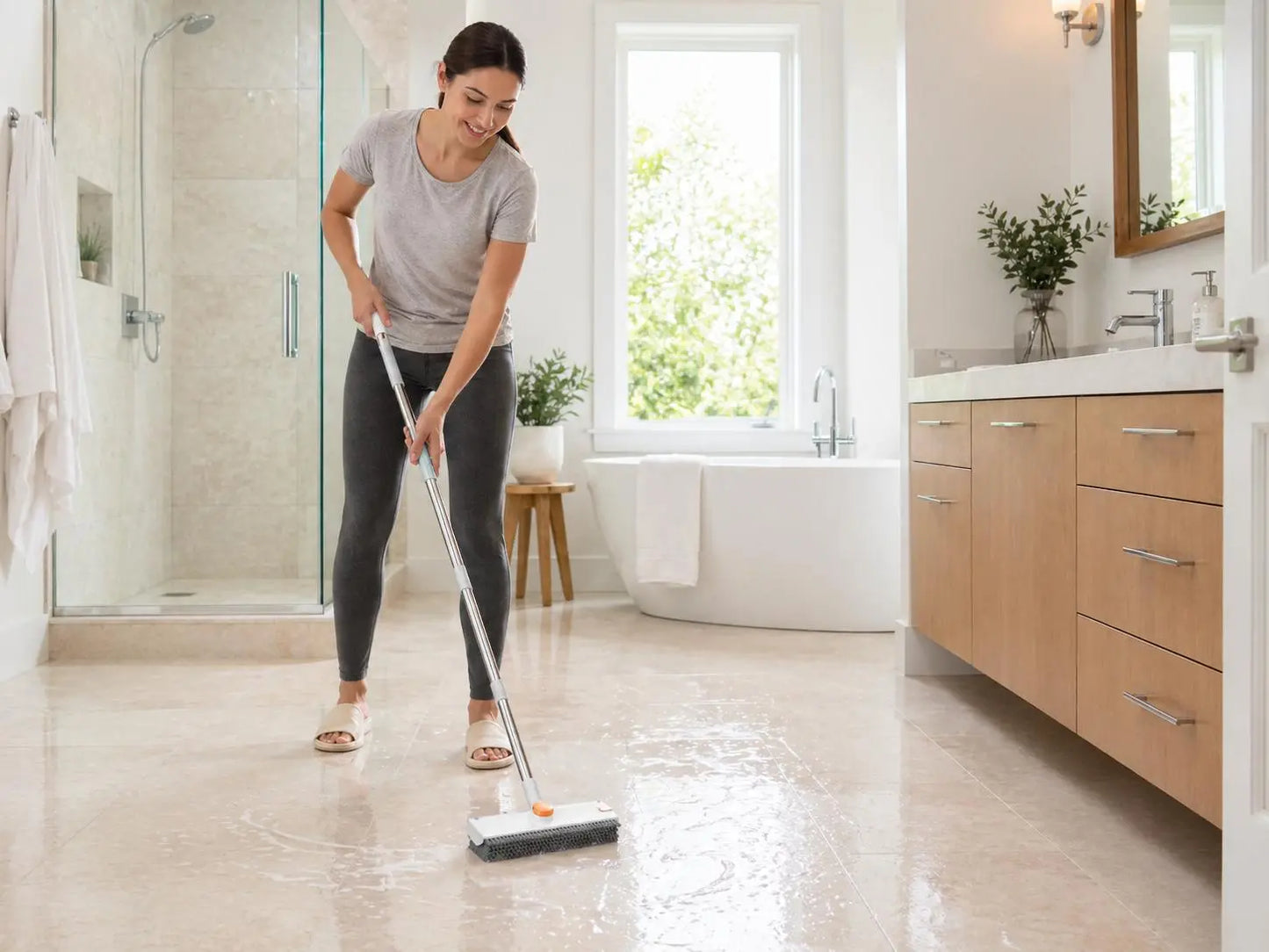 Transform Your Cleaning Routine with the Snofrid 3-in-1 Floor Scrub Brush - Adjustable 54-Inch Handle for Effortless Cleaning in Every Corner!